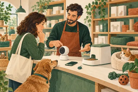 Illustration of a pet-shop demonstration with generic devices